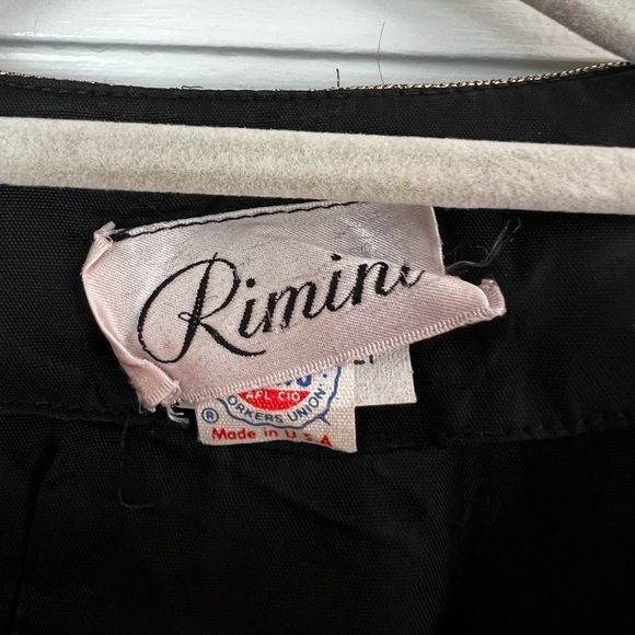 Vintage Gold Metallic Brocade Size M Evening Blouse Black Bow 80s Cocktail Top - Picture 8 of 10